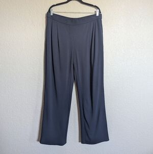 J Jill Wearever Size Petite Large Ponty Knit Pullon St Leg Pants Navy Blue Elast